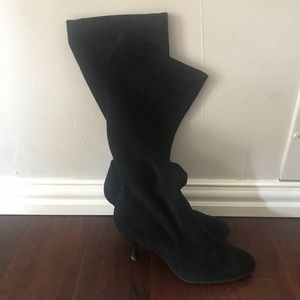 AVC by Adriana Campanile black stretch suede boots